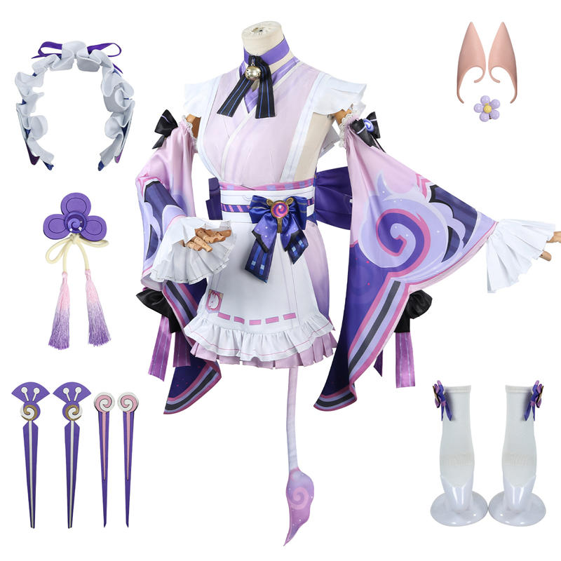 原神　夢見月瑞希　コスプレ　フルセット　団扇付き Nakorara 原神 夢見月瑞希 コスプレ衣装 和服 ウィッグ＋扇子追加可能