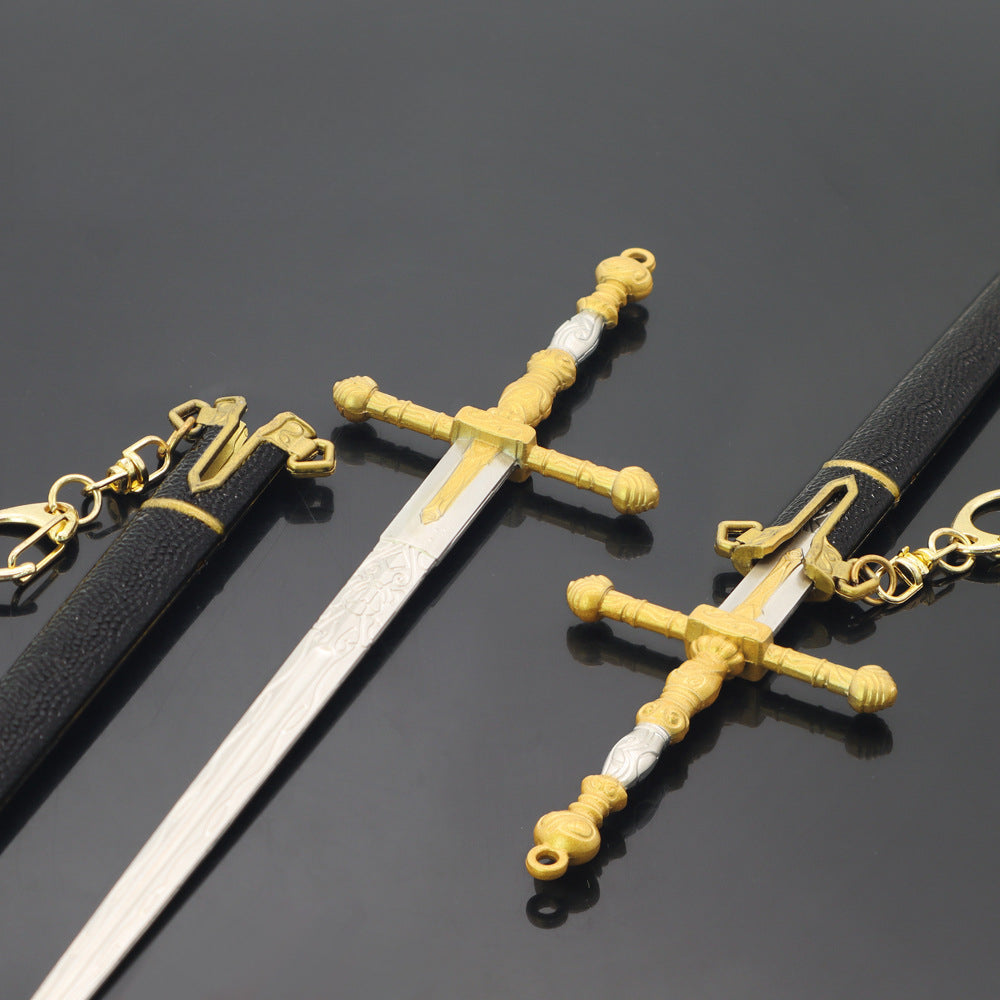Nakorara エルデンリング 君主軍の大剣 22 ダイキャスト製 ミニ武器モデル 武器ファン アクセサリー おもちゃ 武器ファン向け 可動 ミニチュア塗装済み完成品