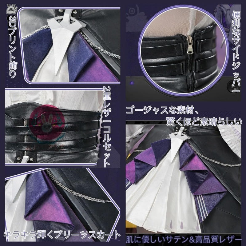 Azuiblc ゼンゼロ ビビアン 3D樹脂アクセサリー コスプレ衣装靴飾り付き コスチュームセット バンパイア 吸血鬼 お洋服 ゴシック おしゃれ グッズ アニメ cosplay