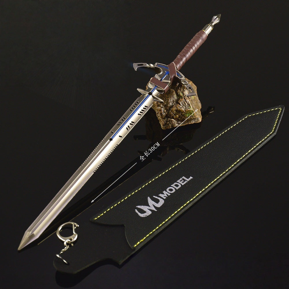 Nakorara　Arena Breakout: Hardcore ミニチュア　片手剣　22㎝　革鞘　付き　ミニ武器　モデル　レプリカ　萌えグッズ　FPS 　ダイキャスト製