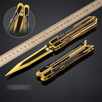 Nakorara　VALORANT　Champions 2025 バタフライナイフ　25㎝　124g  ヴァロラント 工芸品　武器モデル　アクセサリー　おもちゃ　武器ファン　ダイキャスト製