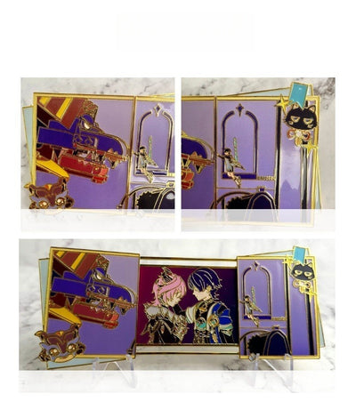 Nakorara　原神　ドゥリン　 放浪者　萌えグッズ　スライド開閉式 アクリルスタンド付きバッジ　卓上ディスプレイ　アクセサリー　合金製　缶バッジ　魔女会　　ドラコ・ルベド座