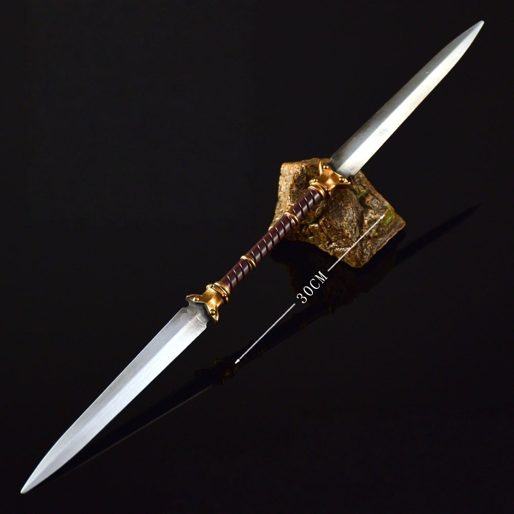 Nakorara　エルデンリング　ツインブレード　30㎝　63g　ミニ武器　両刃剣　ミニチュア　工芸品　萌えグッズ　