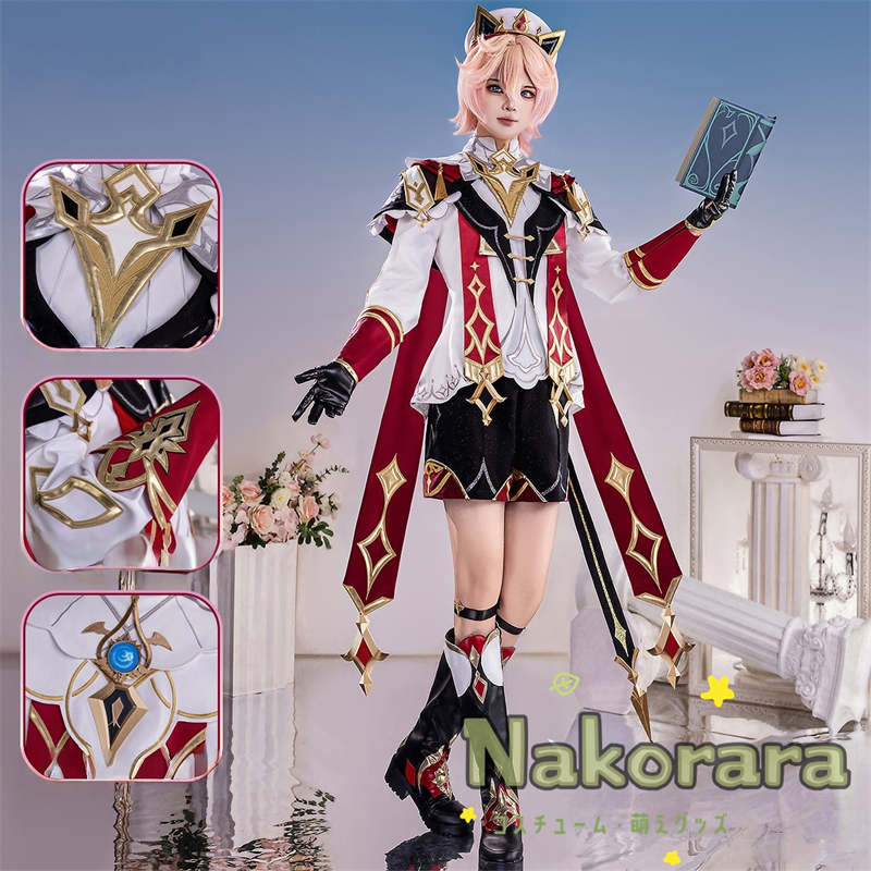 Nakorara 原神 ダリア　コスプレ衣装　帽子付き　Dahlia costume　3d樹脂製パーツ　モンド　西風教会　イベント　風神バルバトスの伝道師　ウィッグ+シューズ追加可能