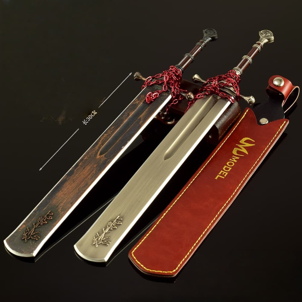 Nakorara エルデンリング マレー家の執行剣 30cm 　人工革付き　伝説の武器  ゲーム武器 鉄茨のエレメール 等比例 リアル ELDEN RING レプリカ モデル　高級 ダイカスト 装飾 コレクション プレゼント 海外限定製
