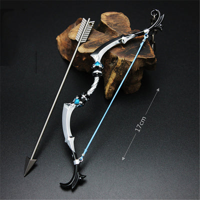 Nakorara　原神　祭礼の弓　17cm ミニチュア　チェーンブレイカー　武器モデル　キーホルダー　ダイキャスト製　装備品　アクセサリー　武器ファン向け　おもちゃ　レプリカ