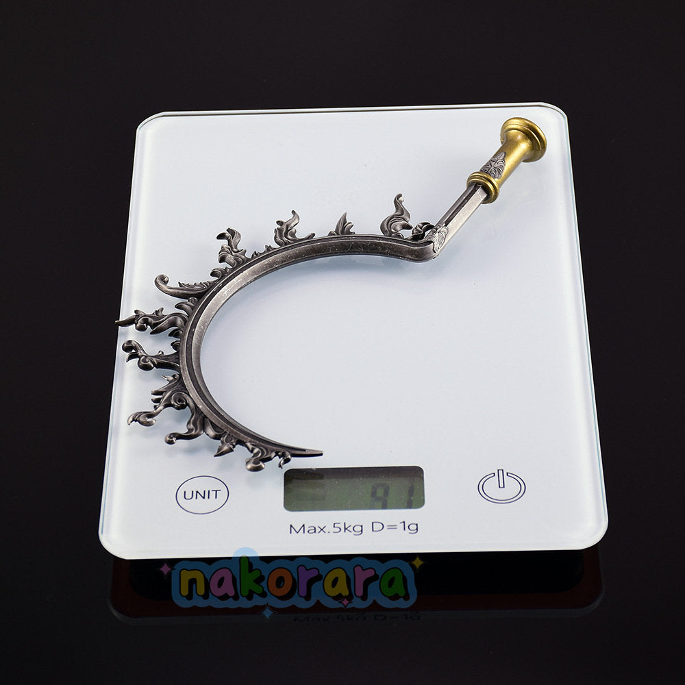 Nakorara　エルデンリング 蝕のショーテル ミニチュア　18㎝　91g　ダイキャスト製　曲剣　武器レプリカ　モデル　アクセサリー　萌えグッズ