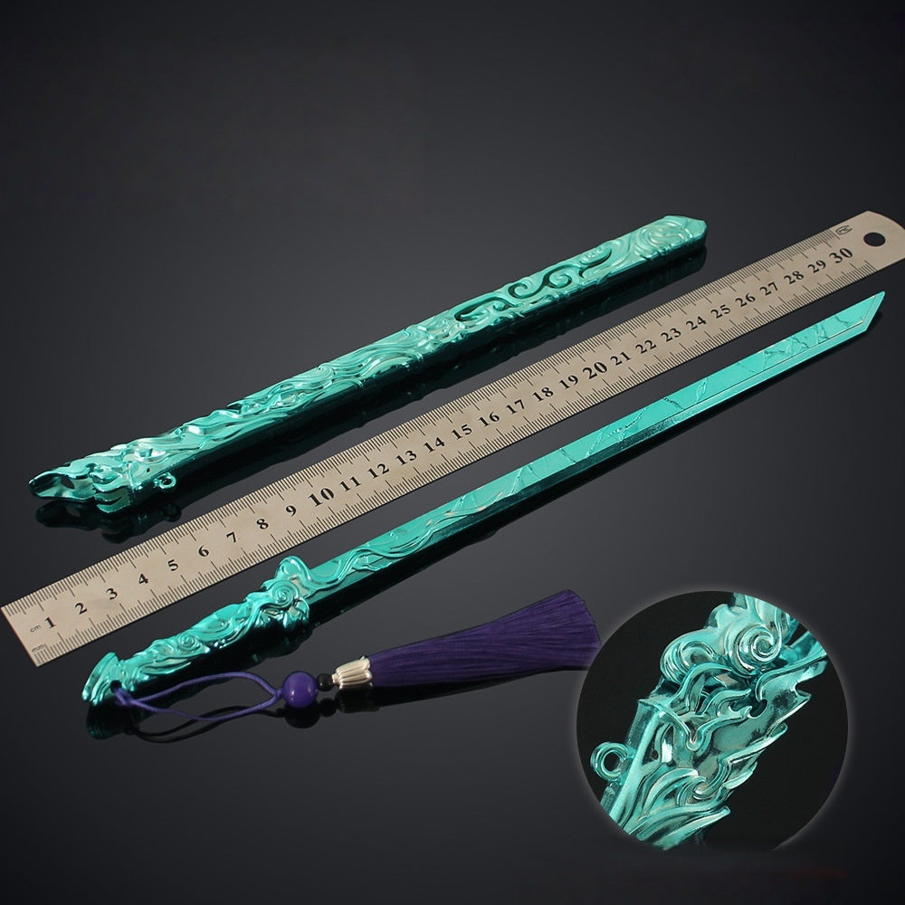 Nakorara NARAKA: BLADEPOINT 新武器 連結剣　30cm　張起靈　ミニチュア武器レプリカ　武器ファン　アクセサリー　工芸品　Kylin Zhang