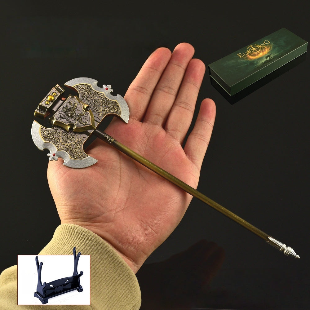 Nakorara　エルデンリング ゴドリックの王斧　ミニチュア モデル　23cm 王斧　工芸品　ダイキャスト製 卓上装飾 プレゼント用ボックス　