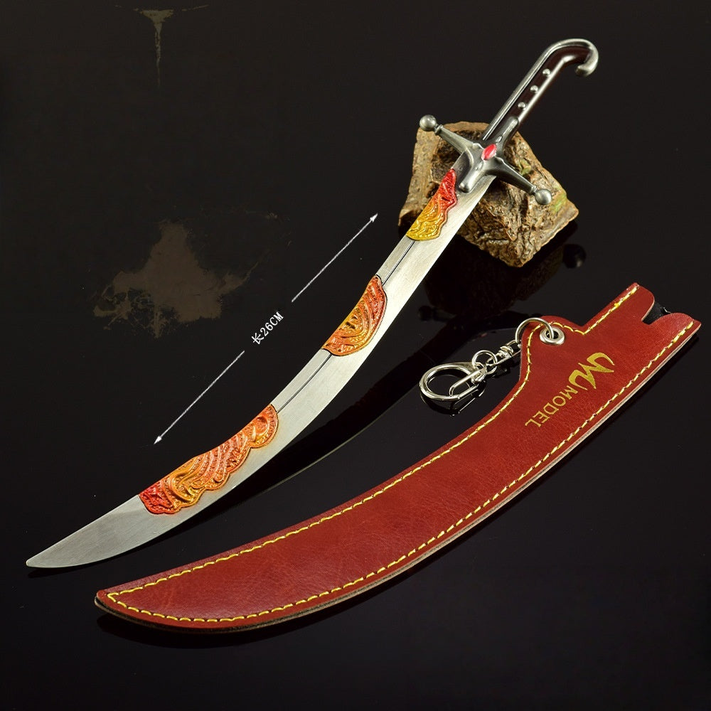 Nakorara　エルデンリング ミニチュア 26cm　モーゴットの呪剣　湾刀　山賊の湾刀　刀　シミター　アクセサリー　武器モデル　ダイキャスト製　萌えグッズ