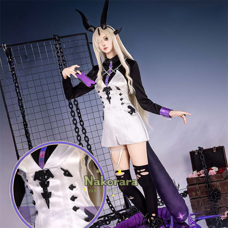【最終処分】在庫限りで販売終了Nakorara　アークナイツ　エブラナ 　コスプレ衣装　Eblana　costume　ダブリン　髪飾り+2.2m尻尾+ウィッグ追加可能