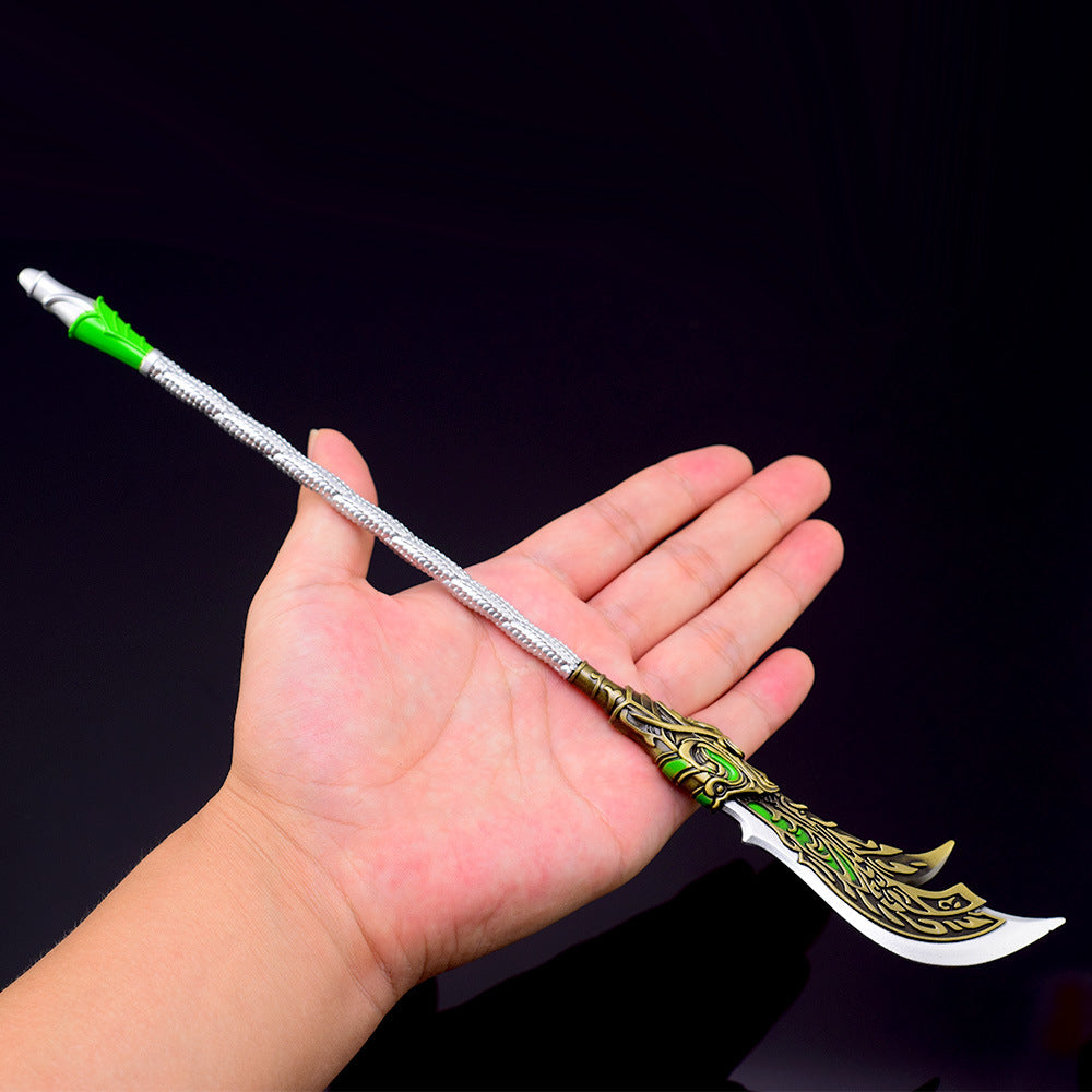 Nakorara 真·三國無雙7　青龍偃月刀 　30cm　長柄武器　ミニチュア　ダイキャスト製　武器レプリカ　大刀　三国　工芸品　武器ファン
