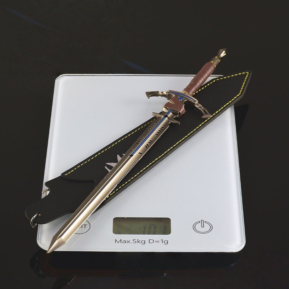 Nakorara　Arena Breakout: Hardcore ミニチュア　片手剣　22㎝　革鞘　付き　ミニ武器　モデル　レプリカ　萌えグッズ　FPS 　ダイキャスト製