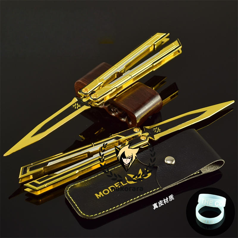 Nakorara　VALORANT　Champions 2025 バタフライナイフ　25㎝　163g  ヴァロラント 工芸品　武器モデル　アクセサリー　おもちゃ　武器ファン　ダイキャスト製