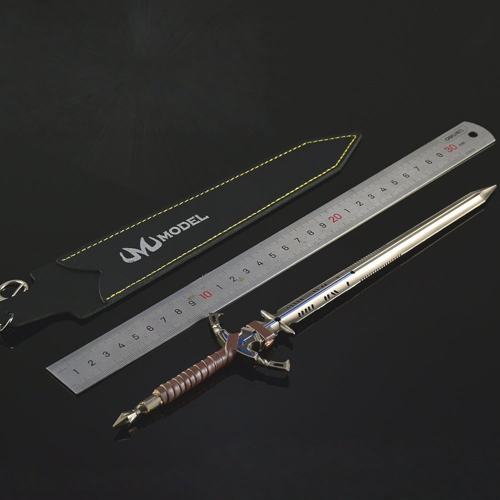 Nakorara　Arena Breakout: Hardcore ミニチュア　片手剣　22㎝　革鞘　付き　ミニ武器　モデル　レプリカ　萌えグッズ　FPS 　ダイキャスト製