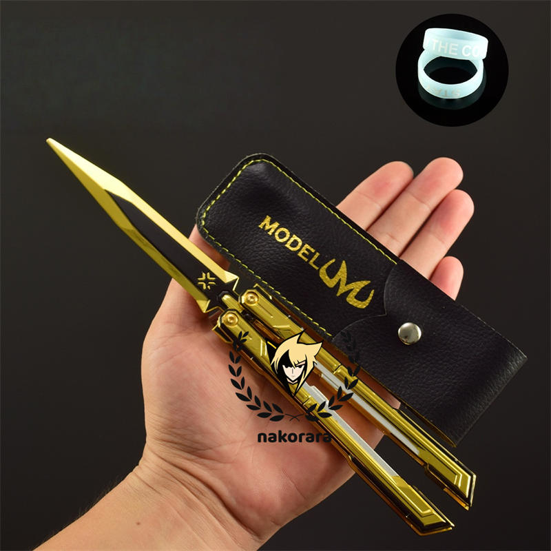 Nakorara　VALORANT　Champions 2025 バタフライナイフ　25㎝　163g  ヴァロラント 工芸品　武器モデル　アクセサリー　おもちゃ　武器ファン　ダイキャスト製