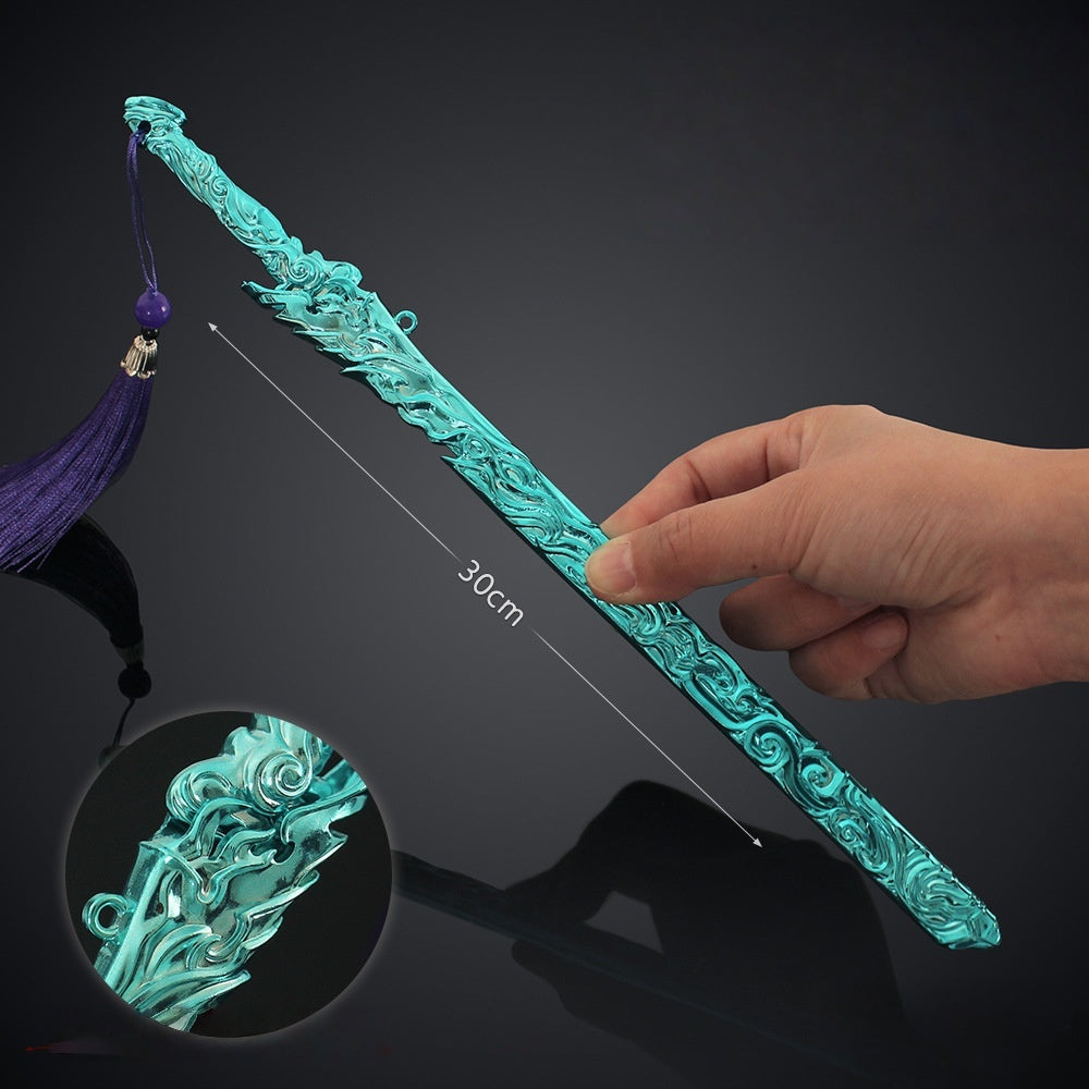 Nakorara NARAKA: BLADEPOINT 新武器 連結剣　30cm　張起靈　ミニチュア武器レプリカ　武器ファン　アクセサリー　工芸品　Kylin Zhang