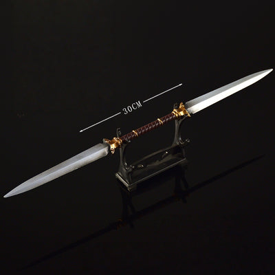 Nakorara　エルデンリング　ツインブレード　30㎝　63g　ミニ武器　両刃剣　ミニチュア　工芸品　萌えグッズ　