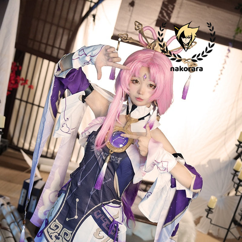 【最終処分】在庫限りで販売終了　Nakorara　崩壊:スターレイル 符玄　コスプレ衣装　3d樹脂製パーツ　Fu Xuan　costume　仙舟「羅浮」太卜司の長　イベント　仮装