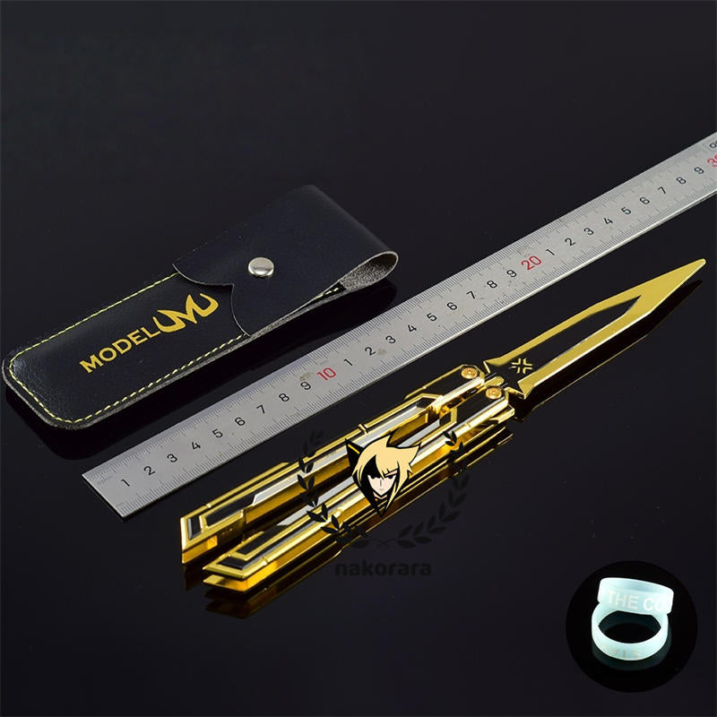 Nakorara　VALORANT　Champions 2025 バタフライナイフ　25㎝　163g  ヴァロラント 工芸品　武器モデル　アクセサリー　おもちゃ　武器ファン　ダイキャスト製