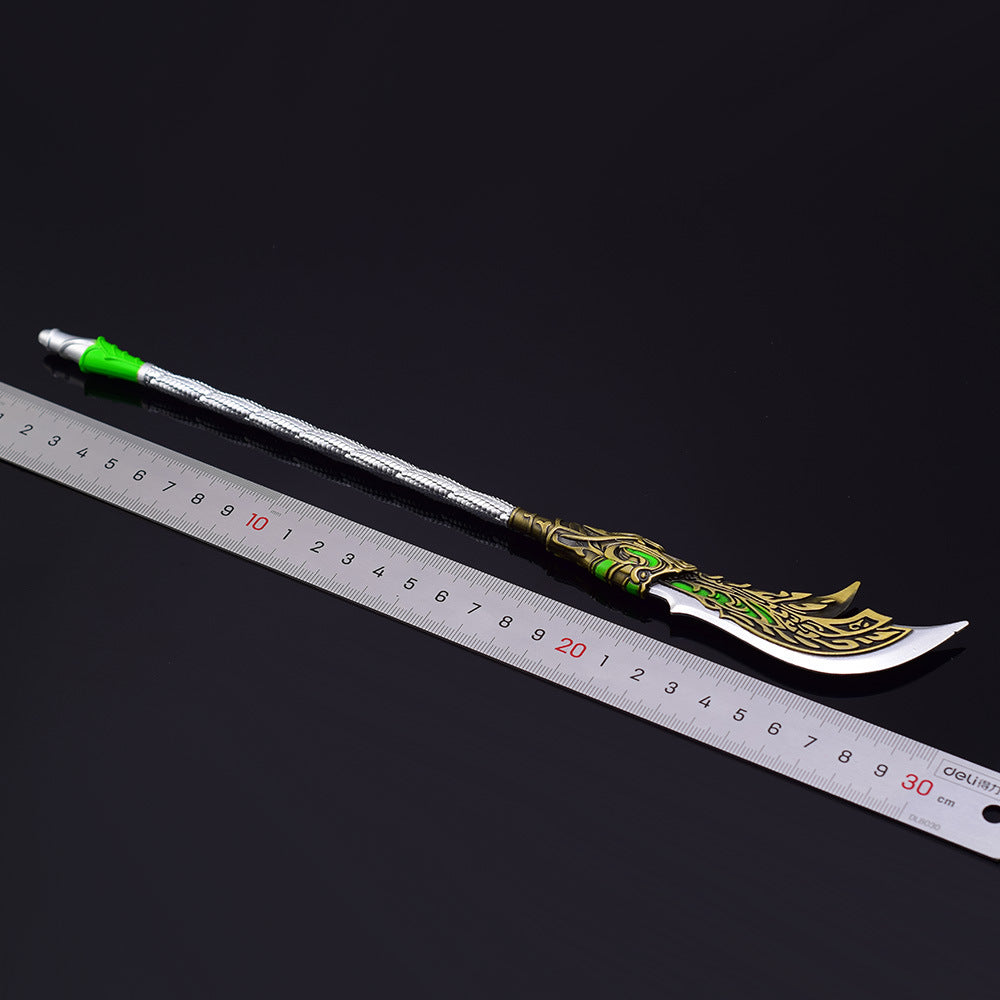 Nakorara 真·三國無雙7　青龍偃月刀 　30cm　長柄武器　ミニチュア　ダイキャスト製　武器レプリカ　大刀　三国　工芸品　武器ファン
