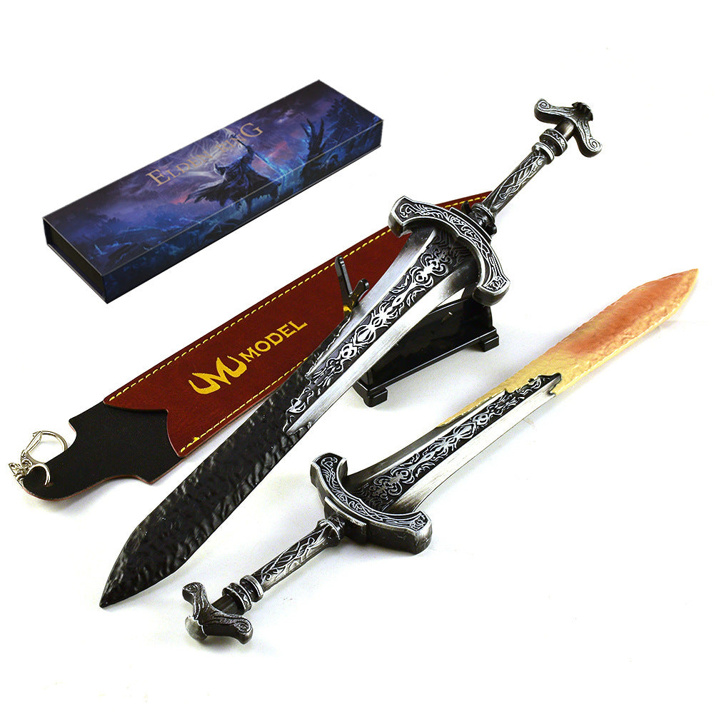 Nakorara　エルデンリング　ガーゴイルの黒剣 30㎝　227g　箱付き　ガーゴイルの大剣　ミニチュア　ミニ武器　工芸品　ダイキャスト製　萌えグッズ　武器モデル　アクセサリー　卓上装備品