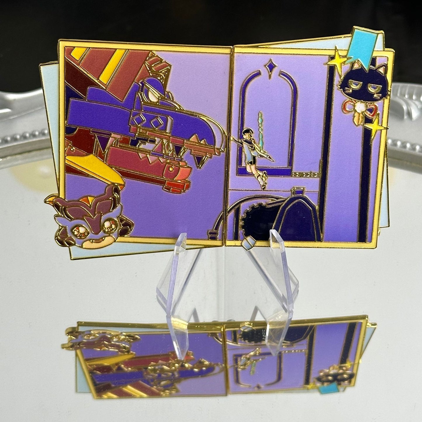 Nakorara　原神　ドゥリン　 放浪者　萌えグッズ　スライド開閉式 アクリルスタンド付きバッジ　卓上ディスプレイ　アクセサリー　合金製　缶バッジ　魔女会　　ドラコ・ルベド座