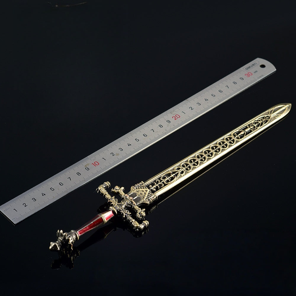 Nakorara　エルデンリング 　夜と炎の剣 ダイキャスト製　30cm ミニチュア　直剣　カーリアの城館に秘蔵される宝剣　伝説の武器　  　おもちゃ　非実用性　武器ファン