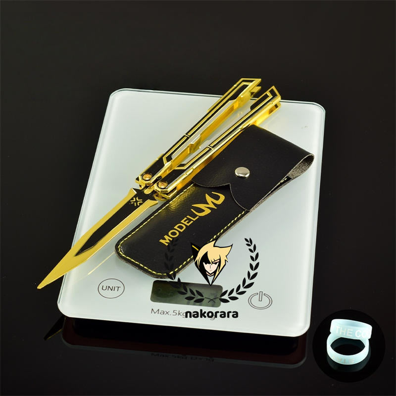 Nakorara　VALORANT　Champions 2025 バタフライナイフ　25㎝　163g  ヴァロラント 工芸品　武器モデル　アクセサリー　おもちゃ　武器ファン　ダイキャスト製