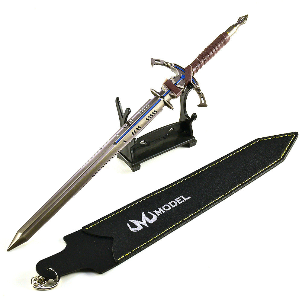 Nakorara　Arena Breakout: Hardcore ミニチュア　片手剣　22㎝　革鞘　付き　ミニ武器　モデル　レプリカ　萌えグッズ　FPS 　ダイキャスト製