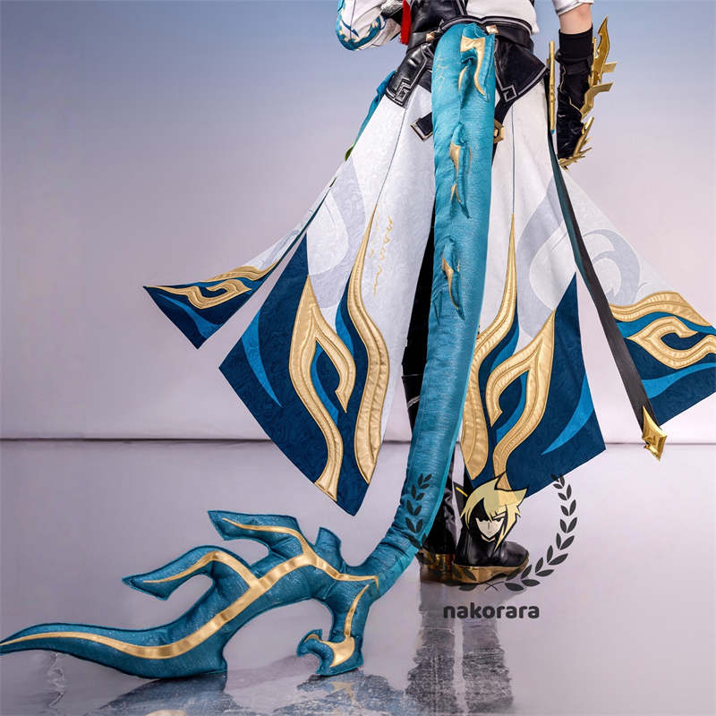 Nakorara 崩壊スターレイル　丹恒　cosplay　衣装　騰荒　金属樹脂製パーツ　コスチューム　Dan Heng　星穹列車　仙舟羅浮　　尻尾+シューズ+ウィッグ追加