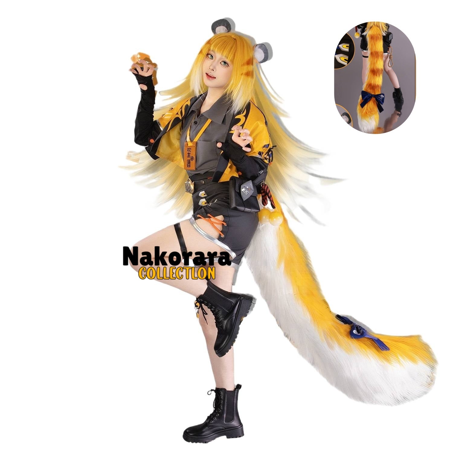 Nakorara ゼンゼロ 橘福福 コスプレ衣装 チーフーフー 尻尾付き