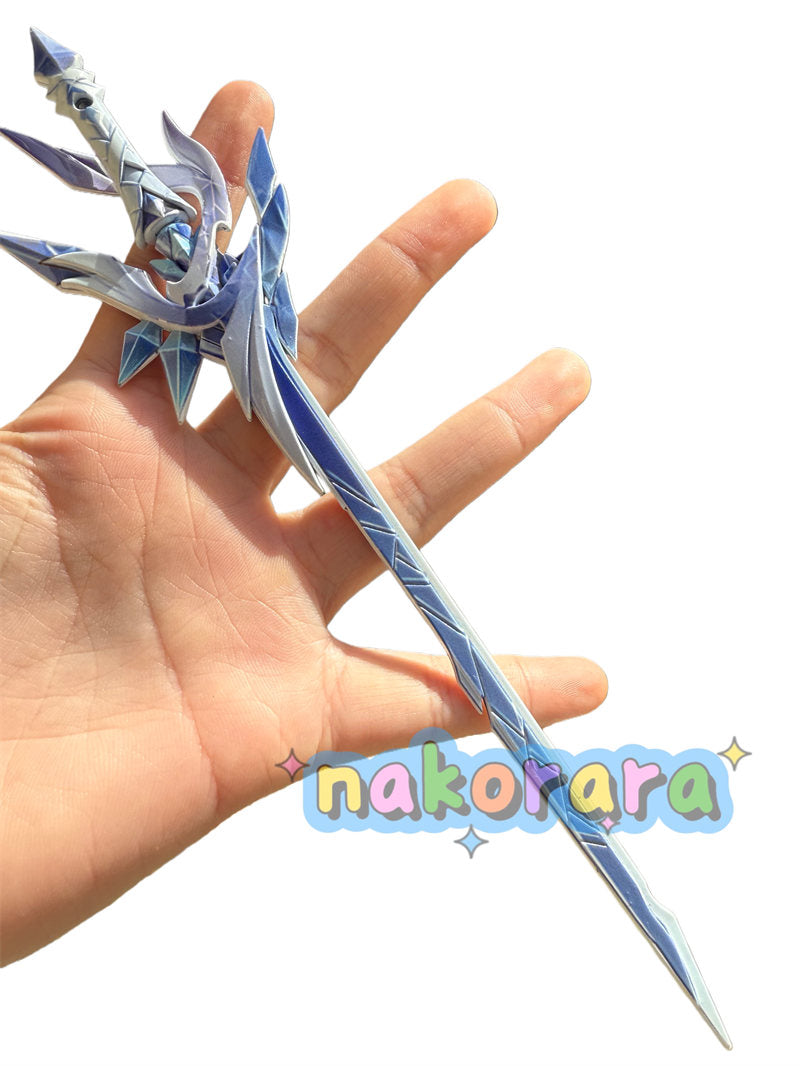 Nakorara　原神　スカーク　 蒼耀　片手剣　22㎝ モチーフ武器　ミニチュア　ミニ武器　アクセサリー　ダイキャスト製　プレゼント