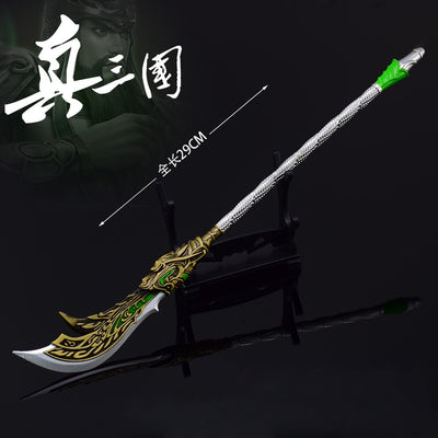 Nakorara 真·三國無雙7　青龍偃月刀 　30cm　長柄武器　ミニチュア　ダイキャスト製　武器レプリカ　大刀　三国　工芸品　武器ファン