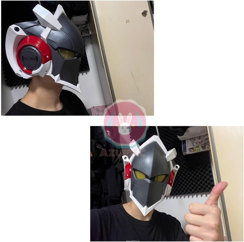 ゼンゼロ ビリー 仮面コスプレ道具  電子スクリーンVer 8表情 スタンド付き 手作り マスク 高完成度 黒 お面 コスプレ 小道具 グッズ コスプレ小物 萌えグッズ