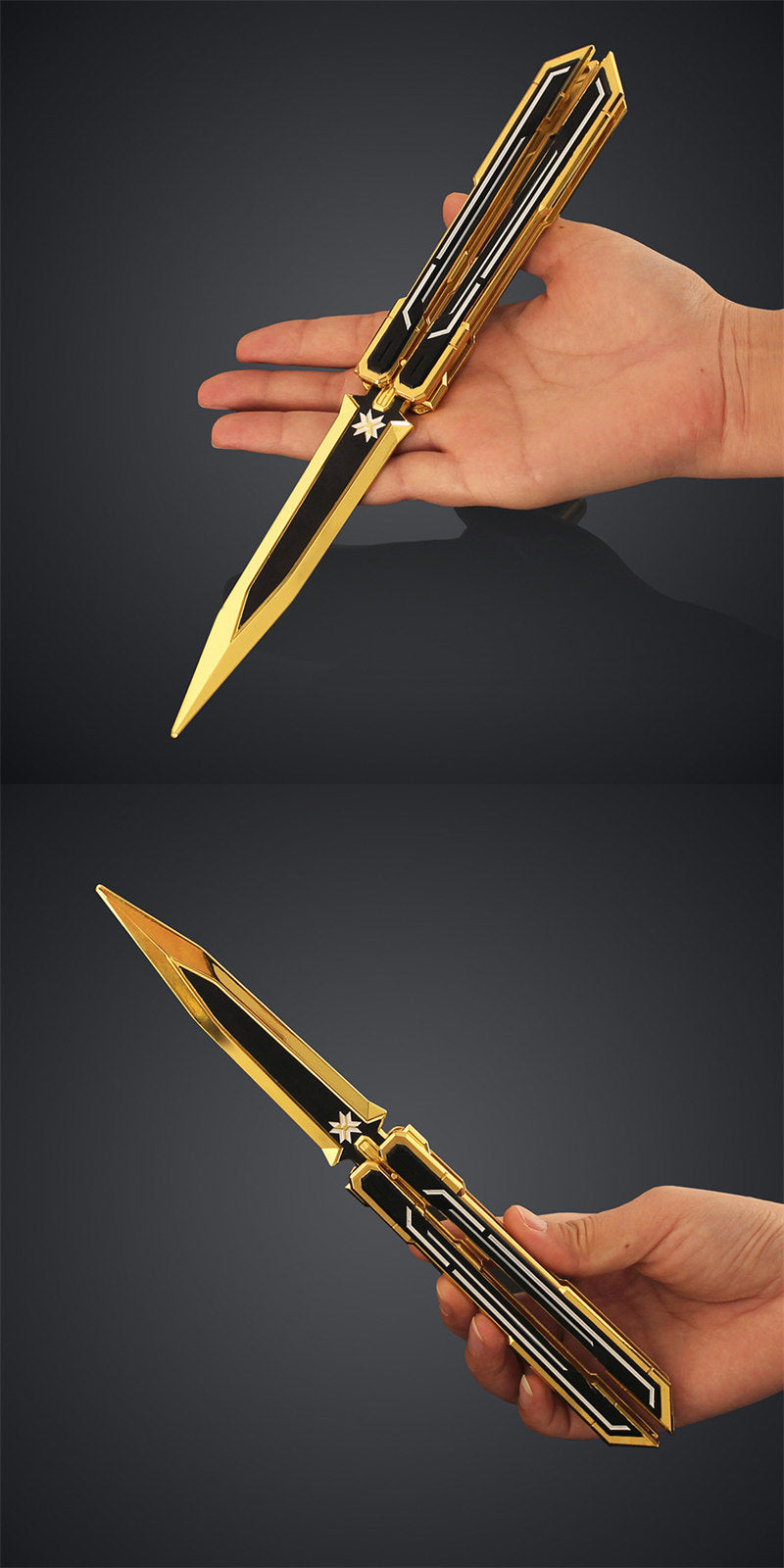 Nakorara　VALORANT　Champions 2025 バタフライナイフ　25㎝　124g  ヴァロラント 工芸品　武器モデル　アクセサリー　おもちゃ　武器ファン　ダイキャスト製