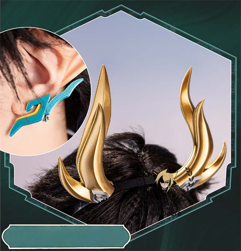 Nakorara 崩壊スターレイル　丹恒　cosplay　衣装　騰荒　金属樹脂製パーツ　コスチューム　Dan Heng　星穹列車　仙舟羅浮　　尻尾+シューズ+ウィッグ追加