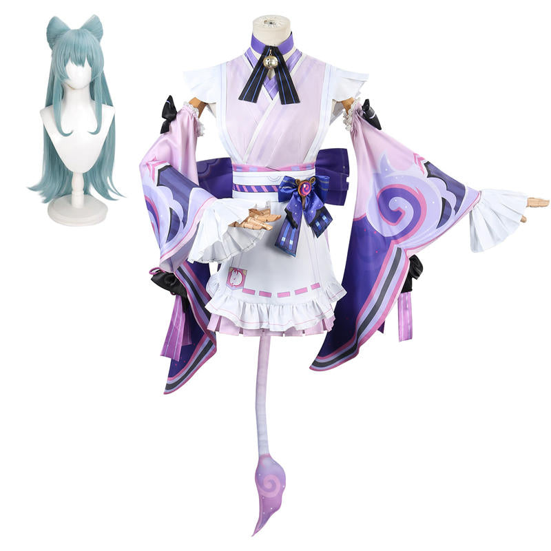 Nakorara 原神 夢見月瑞希 コスプレ衣装 和服 ウィッグ＋扇子追加可能 睦み