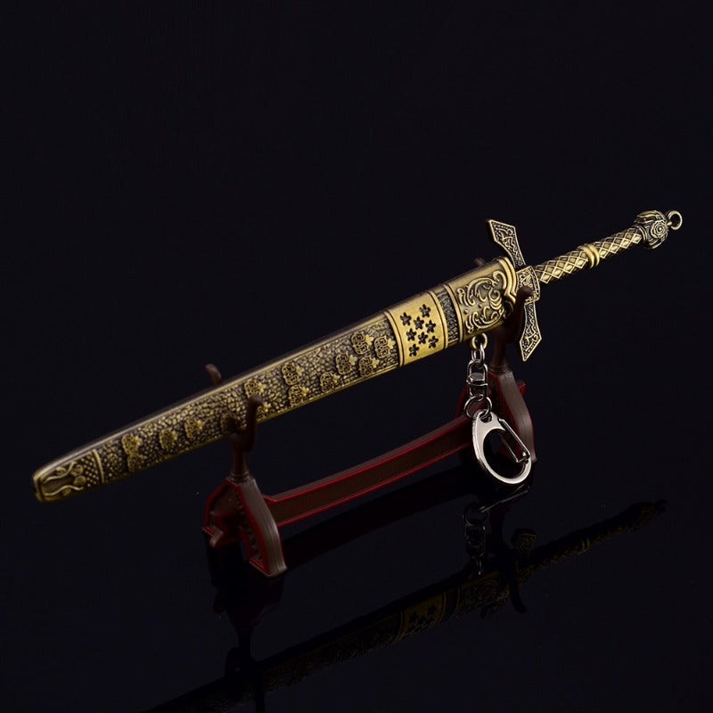 Nakorara　ミニチュア　エルデンリング　失地騎士の大剣　盾　2個セット　アクセサリー　武器モデル　ダイキャスト製　おもちゃ　卓上装備品　愛刀