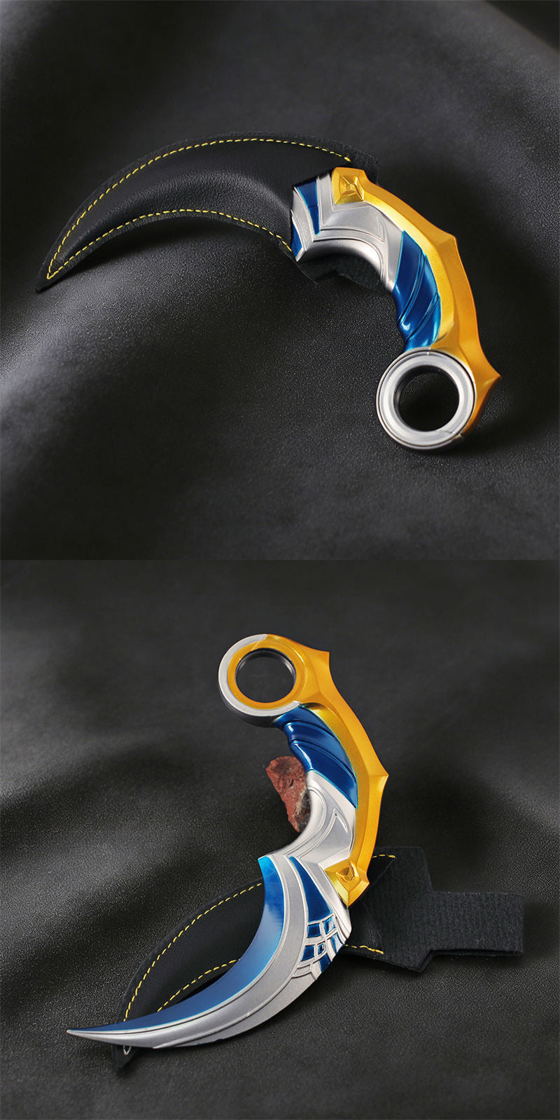 Nakorara　ヴァロラント　ミニチュア　 カラムビット　16cm 　回転可能　人工革鞘付き　青色　 近接武器　VALORANT 　 2026 Act　204g　武器モデル　