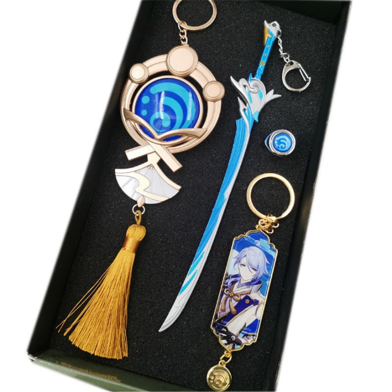 Nakorara 原神（げんしん） アンバー ミニチュア　ミニ武器 装備品 合金 武器模型 DIY ミニチュア おもちゃ 塗装済み完成品 日本剣 武将 インテリア装備品 ゲームアクセサリー