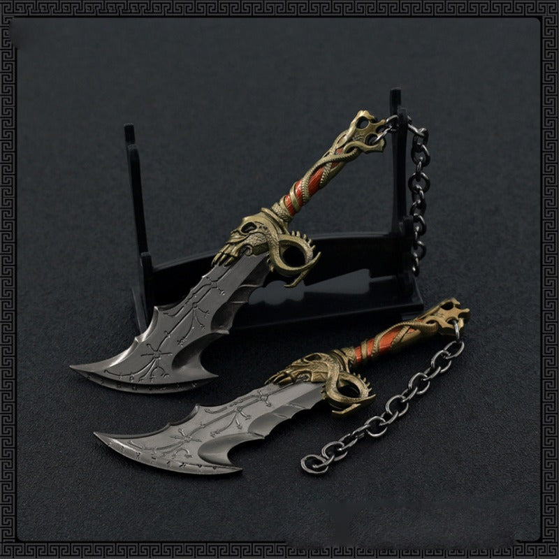Nakorara ゴッド・オブ・ウォー ラグナロク God of War Kratos クレイトス 斧  手遊び  13cm ミニチュア　装備品 ダイキャスト製  東洋剣 武将 インテリア装備品 ゲーム ミニ武器 道具
