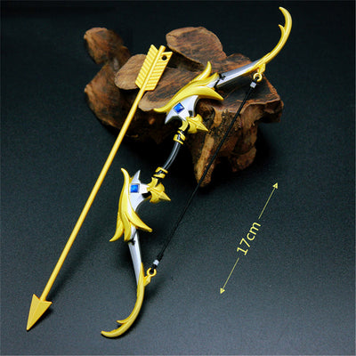 Nakorara　原神　西風猟弓　17cm ミニチュア　チェーンブレイカー　武器モデル　キーホルダー　ダイキャスト製　装備品　アクセサリー　武器ファン向け　おもちゃ　レプリカ