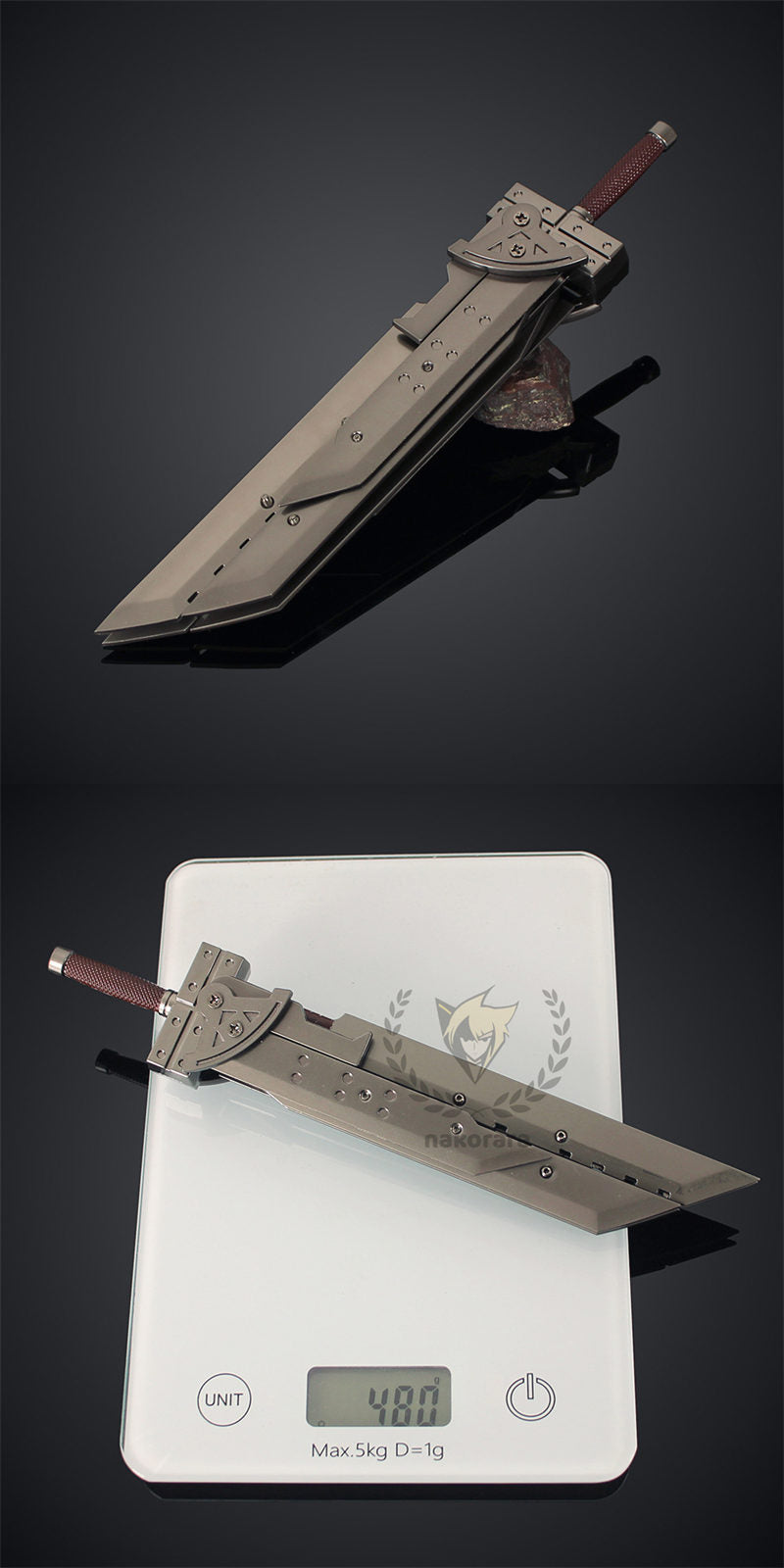 Nakorara ファイナルファンタジー 25cm　クラウドの愛剣　バスターソード　クラウド　ミニチュア　武器レプリカ　ダイキャスト製　FFシリーズ FFVII、FF7　
