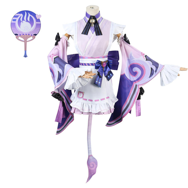 原神　夢見月瑞希　コスプレ　フルセット　団扇付き Nakorara 原神 夢見月瑞希 コスプレ衣装 和服 ウィッグ＋扇子追加可能 睦み