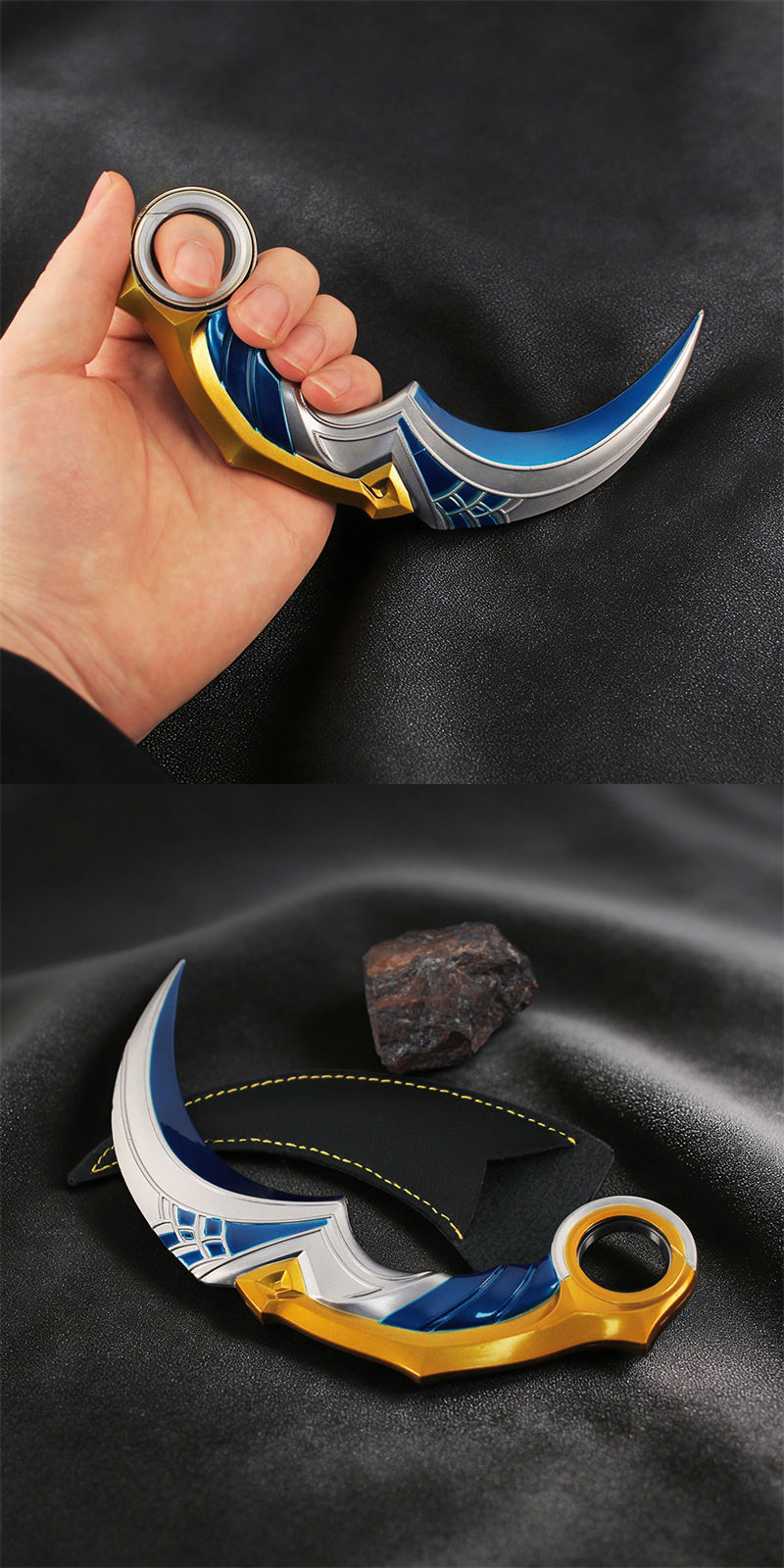 Nakorara　ヴァロラント　ミニチュア　 カラムビット　16cm 　回転可能　人工革鞘付き　青色　 近接武器　VALORANT 　 2026 Act　204g　武器モデル　