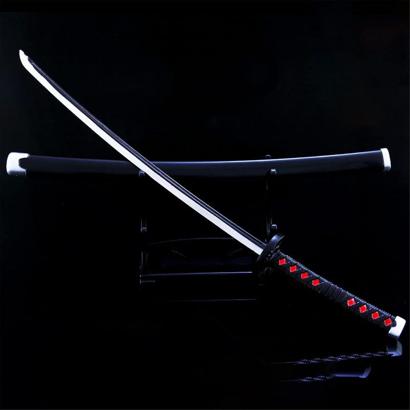 Nakorara　鬼滅の刃　日輪刀ミニ刀剣 26cm ヒノカミ神楽 日輪刀 ナイフ 刀掛台送り おもちゃ インテリア装備品 コスプレ 日本刀 装備品 クリスマスプレゼント ハロウィン 舞台化 飾り