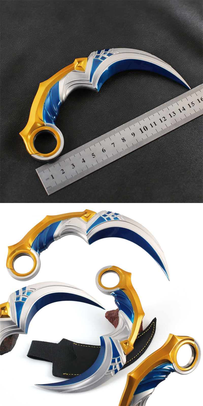 Nakorara　ヴァロラント　ミニチュア　 カラムビット　16cm 　回転可能　人工革鞘付き　青色　 近接武器　VALORANT 　 2026 Act　204g　武器モデル　
