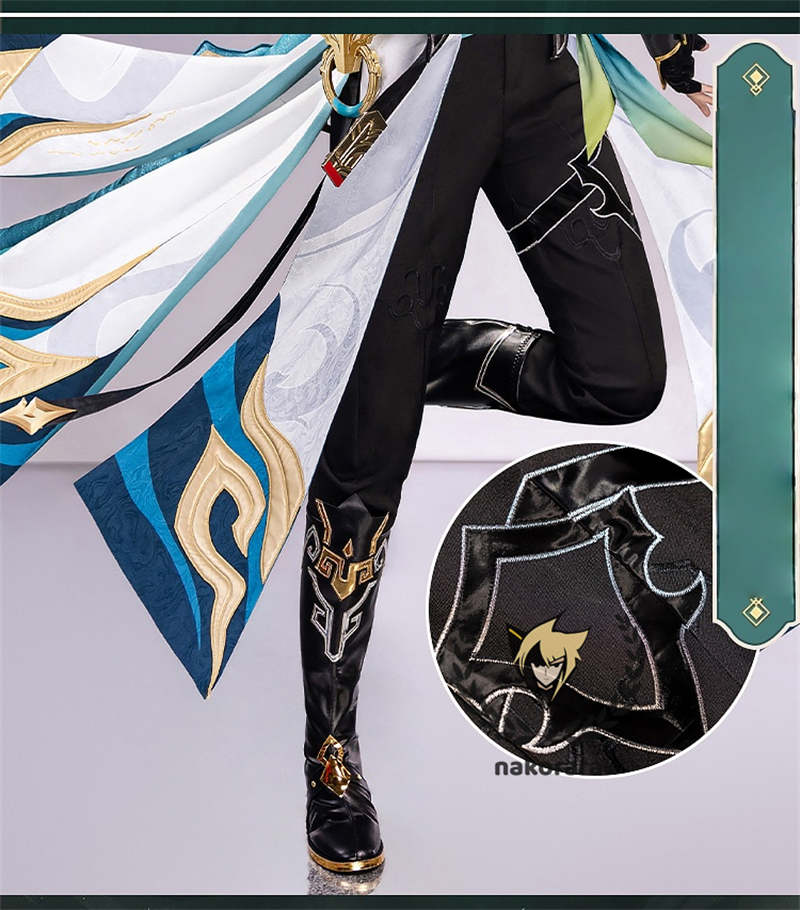 Nakorara 崩壊スターレイル　丹恒　cosplay　衣装　騰荒　金属樹脂製パーツ　コスチューム　Dan Heng　星穹列車　仙舟羅浮　　尻尾+シューズ+ウィッグ追加