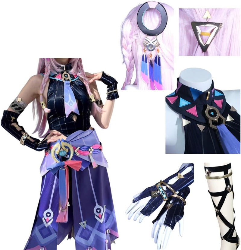 原神 シトラリ 髪飾り付き コスプレ衣装 コスチュームセット 金属アクセサリー グッズ げんしん cosplay